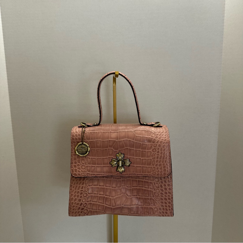 Patricia Nash Ellora Croco Crossbody Mauve, Multi-Compartment